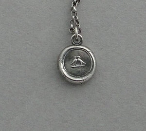 Love birds pendant, Antique wax seal jewelry,  Sterling silver, love, romance, pendant. Wedding jewelry, bridesmaid jewelry.