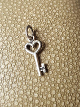 Load image into Gallery viewer, tiny key pendant.  sterling  &#39;add on&#39;  charm for your antique wax seal jewelry.