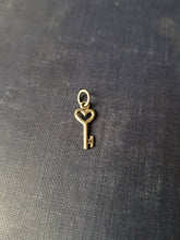 Load image into Gallery viewer, tiny key pendant.  sterling  &#39;add on&#39;  charm for your antique wax seal jewelry.