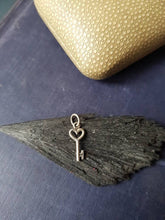 Load image into Gallery viewer, tiny key pendant.  sterling  &#39;add on&#39;  charm for your antique wax seal jewelry.