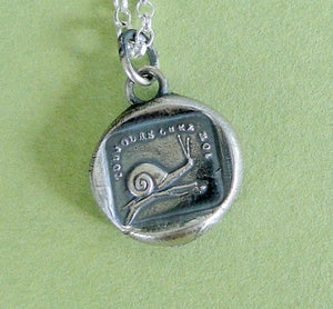 Always at home...... antique wax seal pendant, sterling silver