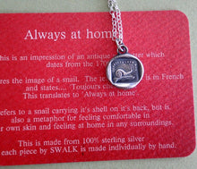Load image into Gallery viewer, Always at home...... antique wax seal pendant, sterling silver