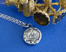Load image into Gallery viewer, Everlasting love.... sterling silver romantic gift. Antique wax letter seal pendant. &#39;til death do us part&#39;.