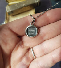 Load image into Gallery viewer, Man proposes, God disposes.  L&#39;homme proposes, Dieu disposes.....  wax seal pendant . Sterling silver.