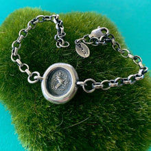 Load image into Gallery viewer, Sterling silver &#39;Valiant&#39; lion bracelet. Antique wax letter seal impression