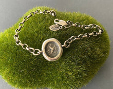 Load image into Gallery viewer, Sterling silver &#39;Valiant&#39; lion bracelet. Antique wax letter seal impression
