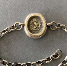 Load image into Gallery viewer, Sterling silver &#39;Valiant&#39; lion bracelet. Antique wax letter seal impression