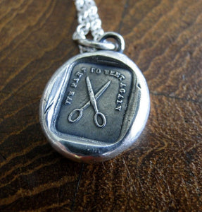 We part to meet again…….Sterling silver, antique wax seal impression, handmade, pendant.