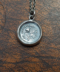 Flower and butterfly pendant Your sweetness is my life. Ta doucéur est ma vie...  you are my everything. Antique wax letter seal.