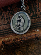 Load image into Gallery viewer, hope Sustains..... lady and anchor, wax seal impression, sterling silver, faith and hope