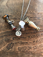 Load image into Gallery viewer, Tiny butterfly pendant.  Wax seal impression. Sterling silver antique wax seal necklace.