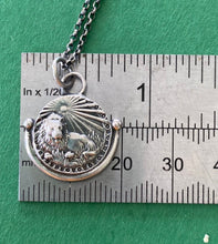 Load image into Gallery viewer, Leo handmade sterling silver pendant. Zodiac sign coin necklace.