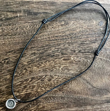 Load image into Gallery viewer, Adjustable leather necklace. Perfect to hang your amulets on. 2mm black leather.