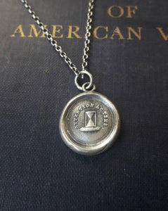 Attention au tems.  Watch out for time Antique wax letter seal.... memento mori. Time slips away, like the sand in an hourglass.