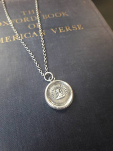 Attention au tems.  Watch out for time Antique wax letter seal.... memento mori. Time slips away, like the sand in an hourglass.