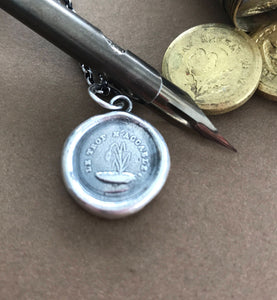 Too much overwhelms me,   Wax seal jewelry, sterling silver meaningful pendant.  mental health, depression, fragile gift