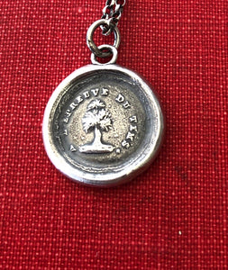 Oak Tree pendant, antique wax letter seal.  loyal and steadfast pendant