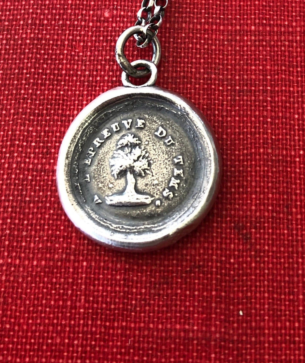 Oak Tree pendant, antique wax letter seal.  loyal and steadfast pendant