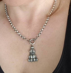 Fabulous, sterling, lions paw pendant. Heavy sterling silver,  statement necklace. Victorian inspired. Heirloom quality.