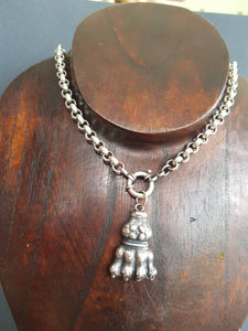 Fabulous, sterling, lions paw pendant. Heavy sterling silver,  statement necklace. Victorian inspired. Heirloom quality.
