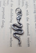Load image into Gallery viewer, Sterling silver snake pendant.  handmade snake charm. add on for your totem necklace. spirit animal