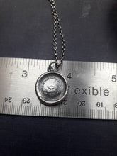 Load image into Gallery viewer, Antique Oil lamp pendant.I give my all.  Antique wax letter seal. Sterling French pendant necklace