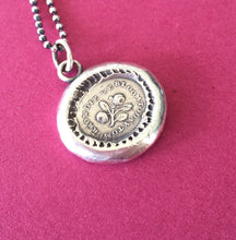 Load image into Gallery viewer, Seize the day, Rose pendant. Antique wax seal seal. Stop and smell the roses. mourning jewelry. memento mori.