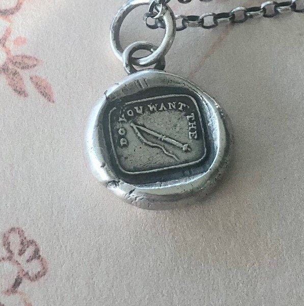 Do you want the whip? Do you want a lashing? Do you want to be punished?  Antique wax letter seal jewellery...