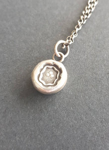 Lucky Shamrock - sterling silver antique wax seal.  Handmade sterling Irish pendant.  Emblem of Ireland