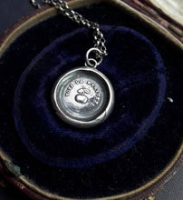 Load image into Gallery viewer, You deserve it! Vous la meritez..... encouragement gift.  You deserve it all.  You are worthy.  Positive vibes antique wax seal necklace.