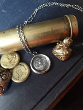 Load image into Gallery viewer, I never retreat..... let your light shine always!. Sterling silver antique wax letter seal pendant.  dating from the 18th century.