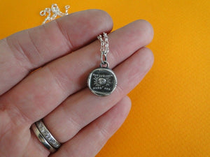 Protection,  Antique wax letter seal blessing pendant, sterling silver religious &#39;eye of God&#39;.