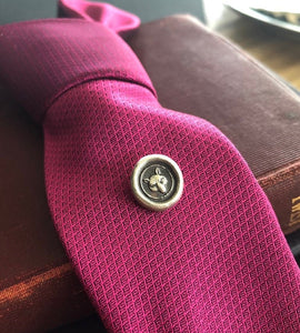 Fox tie tack/pin , sterling silver, antique wax seal, fox pin.
