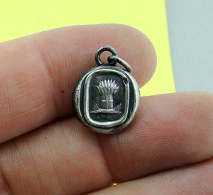 harvesting your dreams, Antique wax seal impression, pendant and chain 100% sterling silver.
