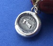 Load image into Gallery viewer, New Years Eve, For Auld Lang Syne. Lovely Sterling silver, antique wax letter seal pendant. New Years Eve amulet
