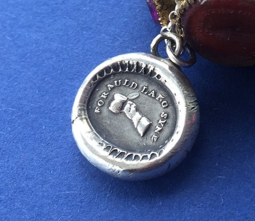 New Years Eve, For Auld Lang Syne. Lovely Sterling silver, antique wax letter seal pendant. New Years Eve amulet