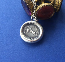Load image into Gallery viewer, New Years Eve, For Auld Lang Syne. Lovely Sterling silver, antique wax letter seal pendant. New Years Eve amulet