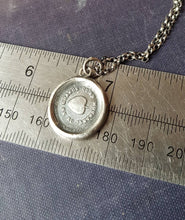 Load image into Gallery viewer, Oak leaf pendant. I remain faithful. Je ne change  qu&#39;en mourant. Antique wax seal pendant.