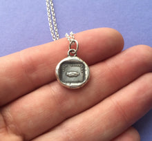 Load image into Gallery viewer, Pour toujours..... Forever.   Sterling silver, antique wax seal impression, handmade, pendant.