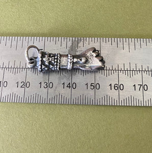Victorian sterling silver figa hand.  Good luck charm amulet.