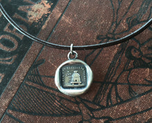 Load image into Gallery viewer, Beehive pendant, sterling bee necklace. Antique wax letter seal. Busy bee necklace.