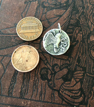 Load image into Gallery viewer, Eagle and Snake. Sterling silver  Antique Greek coin replica. Represents a huge struggle.
