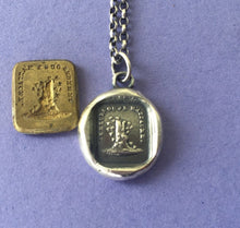 Load image into Gallery viewer, Faithful Ivy pendant. &#39;I cling or I die. Antique wax letter seal pendant.