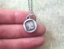 Load image into Gallery viewer, Faithful Ivy pendant. &#39;I cling or I die. Antique wax letter seal pendant.