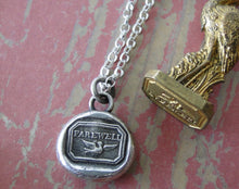 Load image into Gallery viewer, Farewell, Swallow, bird, goodbye, sterling silver, antique wax seal