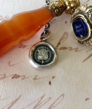 Load image into Gallery viewer, Victory or death! Vincere aut Mort.  Antique wax letter seal impression.  Empowering, motivational, meaningful jewelry