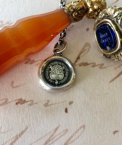 Victory or death! Vincere aut Mort.  Antique wax letter seal impression.  Empowering, motivational, meaningful jewelry