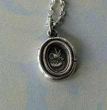 Load image into Gallery viewer, Pelican in her piety, parenthood necklace.  Family pendant, mother nurturing her young. Silver Mother or father gift,  chicks in a nest.