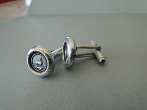 Wisdom and diplomacy Cufflinks. Full Goat image, antique wax seal impression, sterling silver cufflinks