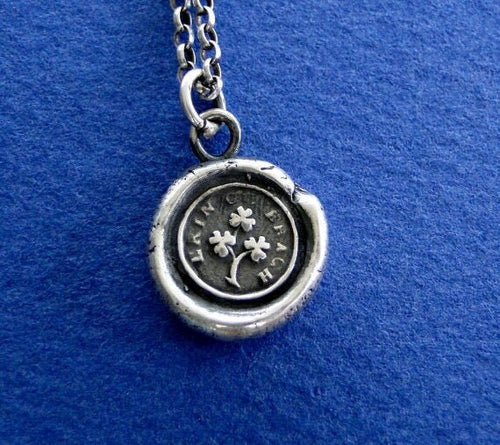 erin go bragh, Ireland Forever.... wax seal stamp jewelry, St. Patricks day. Sterling silver
